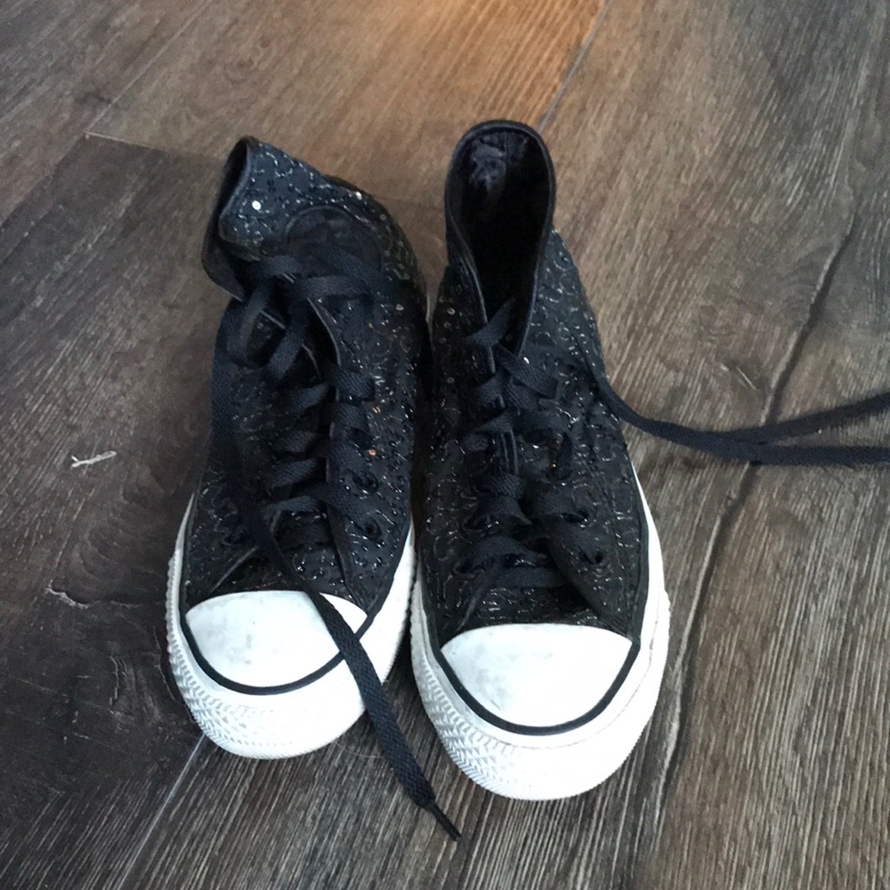 Black sequin converse